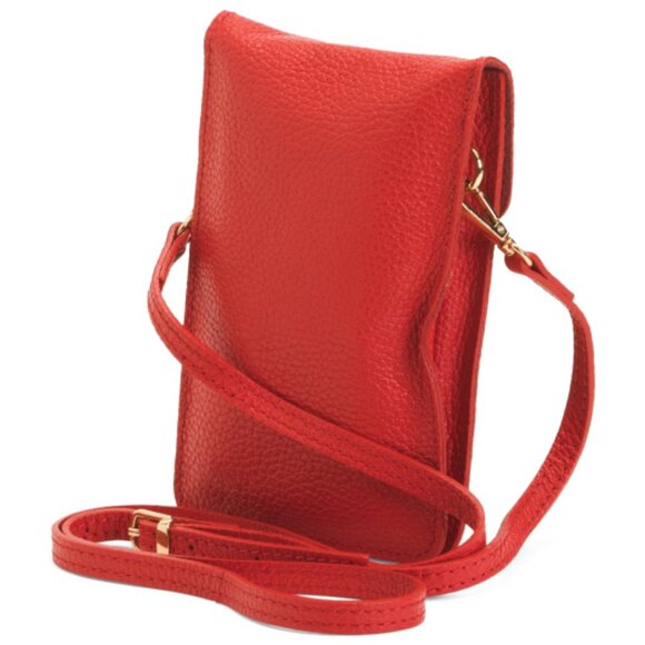 NEW ISADORA Made In Italy Leather Dual Compartment Phone Holder Crossbod 262mn - Picture 5 of 5